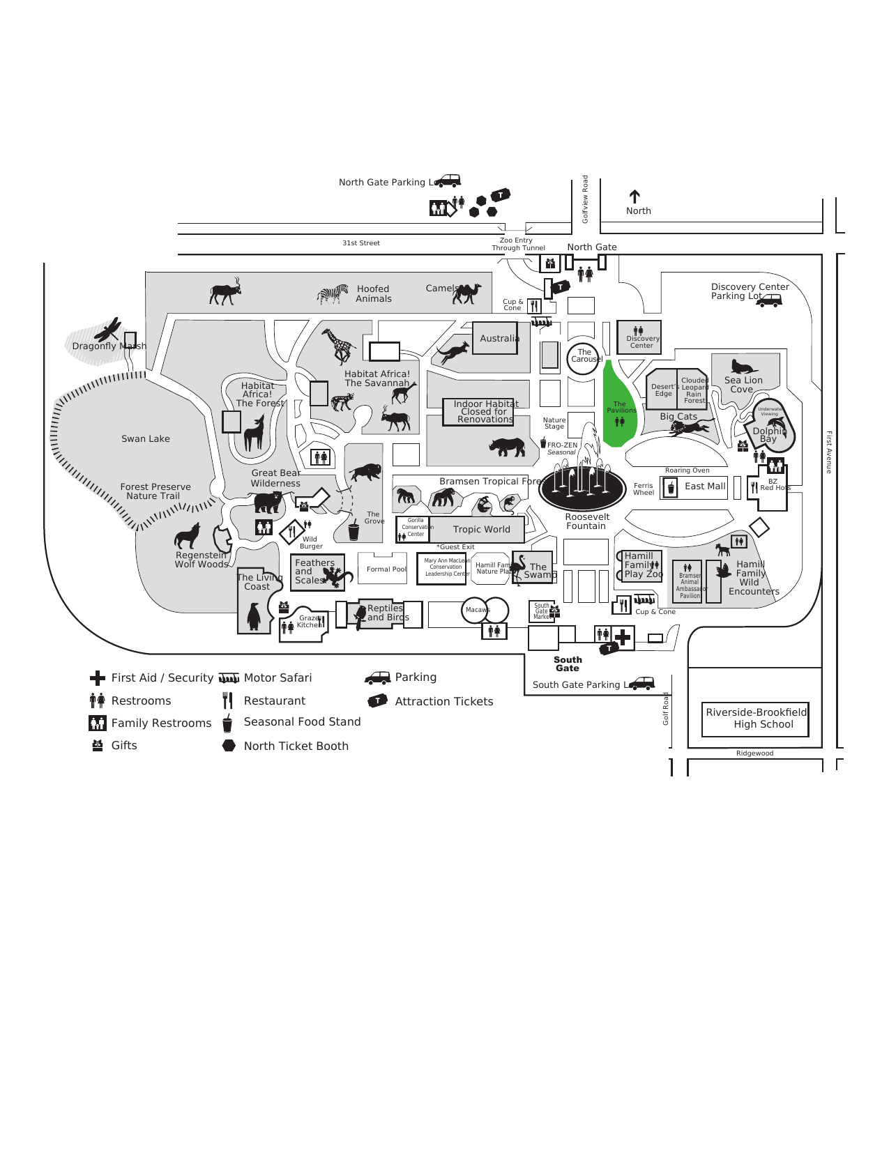Brookfield Zoo Chicago map
